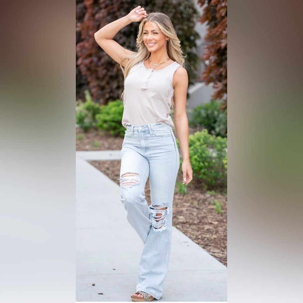 Light Blue Flare & Wide Leg Jeans
